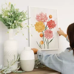 Pink and Yellow Flowers Framed Art Print