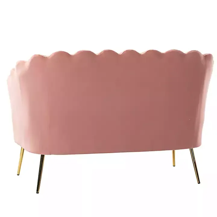 Pink Donata Velvet Tufted Loveseat