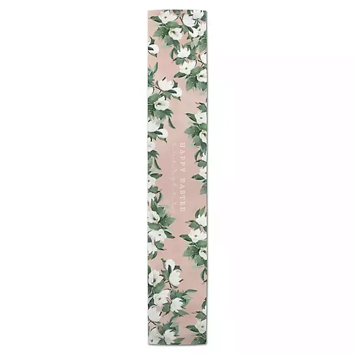 Pink Floral Print Cotton Twill Table Runner