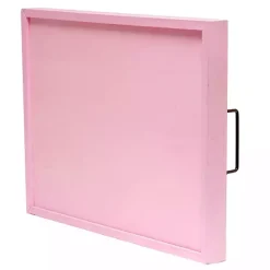 Pink Hoppy Easter Wood Tray