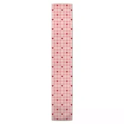Pink Plaid Hearts Table Runner, 90 in.