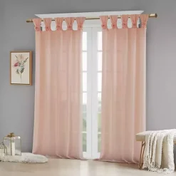 Pink Rosette Tab Top Curtain Panel, 95 in.