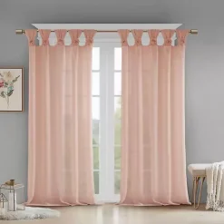 Pink Rosette Tab Top Curtain Panel, 95 in.