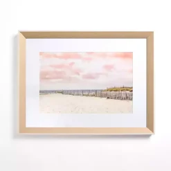 Pink Sky Beach Framed Art Print