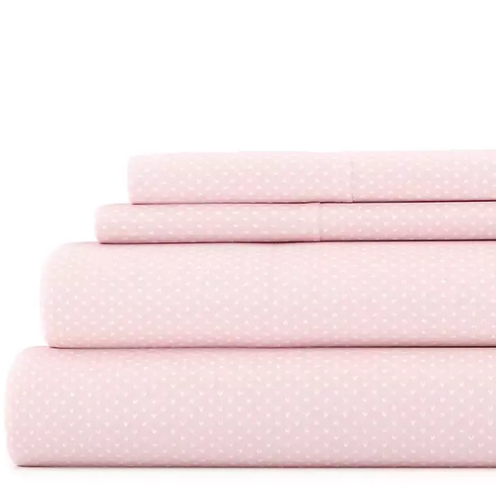 Pink Tiny Hearts 3-pc. Twin Sheet Set