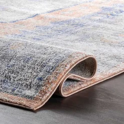 Pink Vintage Floral Print Area Rug, 8x10