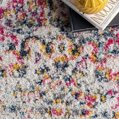 Pink Vintage Medallion Area Rug, 10x14