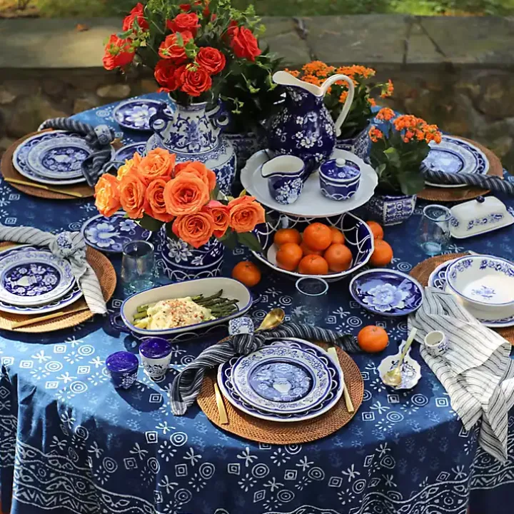 Pip Vintage Blue Floral Napkin Rings, Set of 4