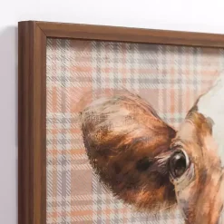 Plaid Cow Close-Up Framed Art Print