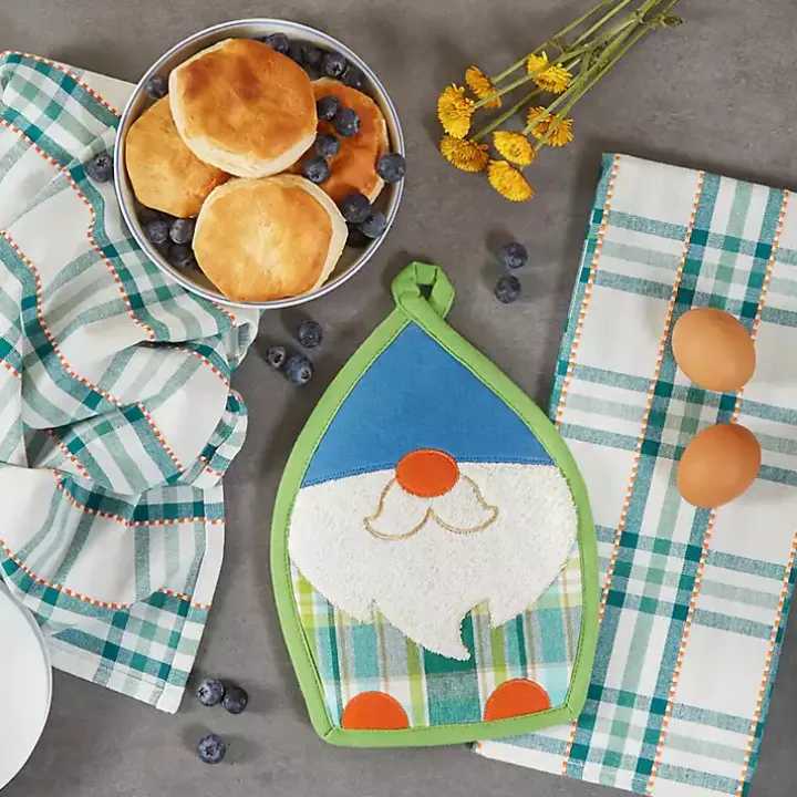 Plaid Garden Gnome 3-pc. Towel and Pot Holder Set