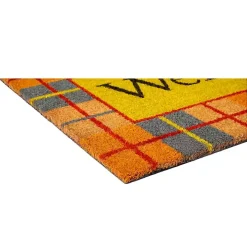 Plaid Welcome Fall Coir Doormat
