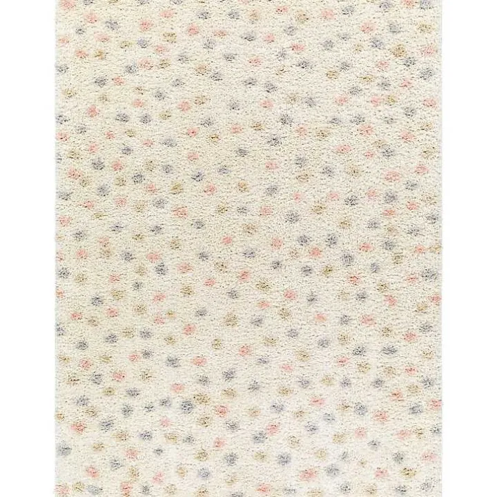 Plush Multicolor Dotted Area Rug, 5x7