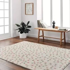 Plush Multicolor Dotted Area Rug, 5x7