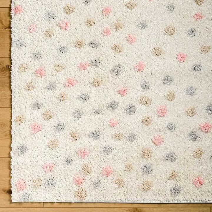 Plush Multicolor Dotted Area Rug, 5x7