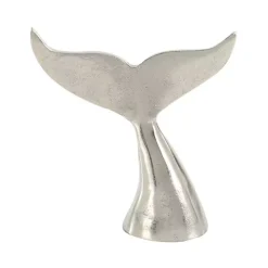 Polished Silver Whale Fin 2-pc. Figurine Set