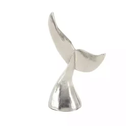 Polished Silver Whale Fin 2-pc. Figurine Set