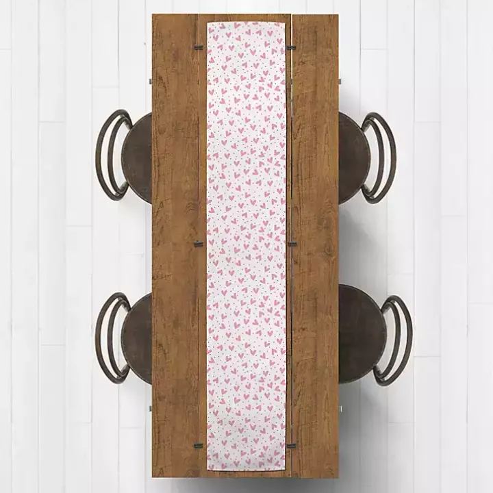 Polka Dot Hearts Table Runner, 72 in.