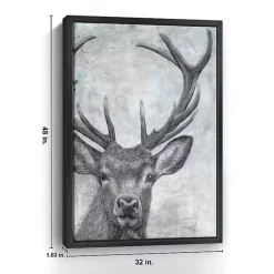 Portrait of a Deer Framed Giclee Canvas Art Print