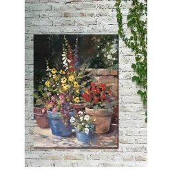 Potted Flowers Outdoor Canvas Art Print