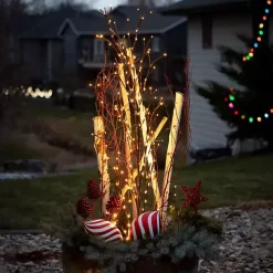Pre-Lit Brown Branch Christmas Garland