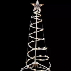 Pre-Lit Clear White Spiral Tree, 3 ft.