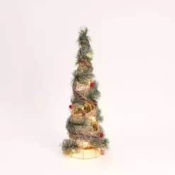 Pre-Lit Frosted Rattan Christmas Tree, 24 in.