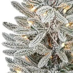 Pre-Lit Manchester Spruce in White Planter, 44 in.