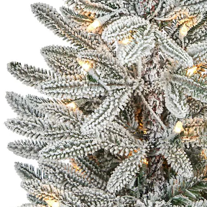 Pre-Lit Manchester Spruce in White Planter, 44 in.