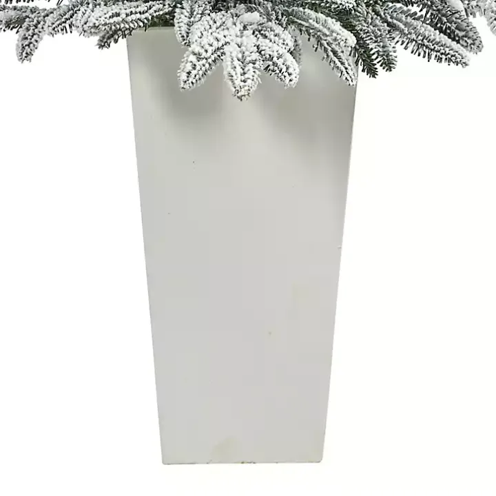 Pre-Lit Manchester Spruce in White Planter, 44 in.