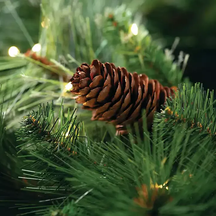 Pre-Lit Mixed Pine and Pinecone Christmas Wreath