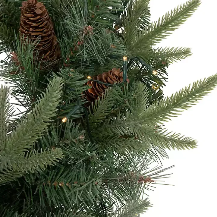 Pre-Lit Mixed Pinecones Wreath