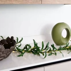 Pre-Lit Olive Branch Battery Operated Garland