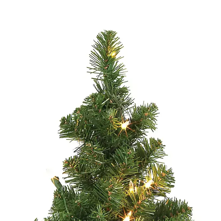Pre-Lit Spiral Potted Pine Trees, Set of 2