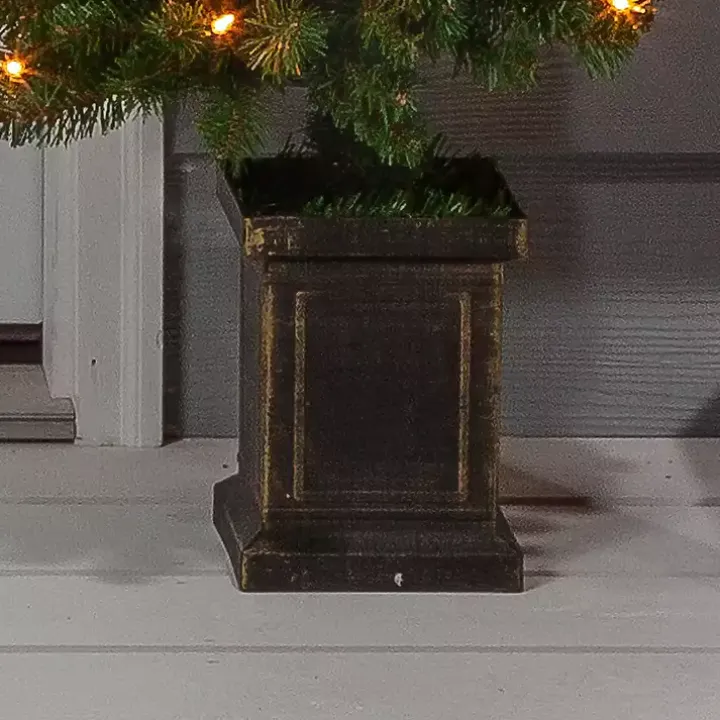 Pre-Lit Spiral Potted Pine Trees, Set of 2