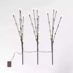 Pre-Lit Twig Branch Stems, Set of 3