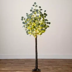 Pre-Lit Warm LED Eucalyptus Plant, 5 ft.