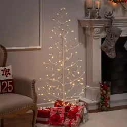 Pre-Lit White Christmas Twig Tree, 60 in.