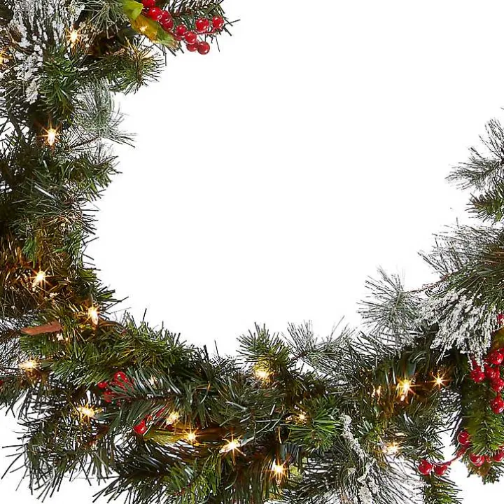 Pre-Lit Wintry Pine Christmas Garland, 9 ft.