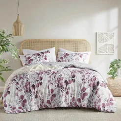 Purple Botanical 3-pc. King Comforter Set