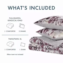 Purple Botanical 2-pc. Twin/Twin XL Comforter Set