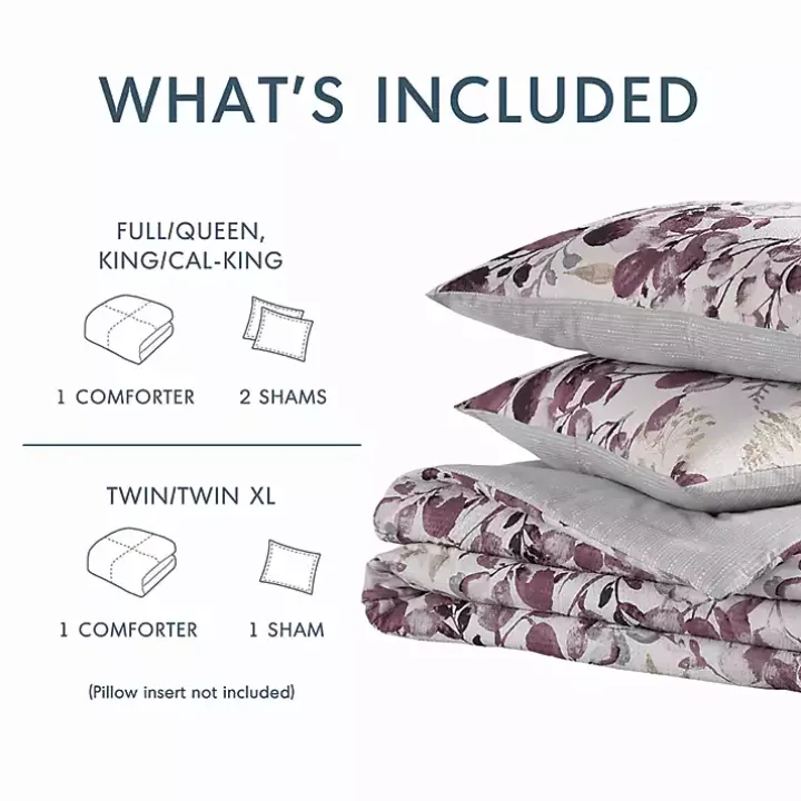 Purple Botanical 2-pc. Twin/Twin XL Comforter Set