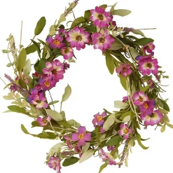 Purple Daisy and Lavender Wreath