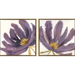 Purple Pairs Framed Canvas Art Prints, Set of 2