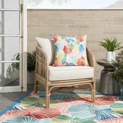Rainbow Leaves Outdoor Square Throw Pillow