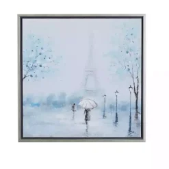Rainy Paris Blues Transitional Framed Wall Art