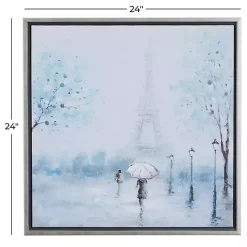 Rainy Paris Blues Transitional Framed Wall Art
