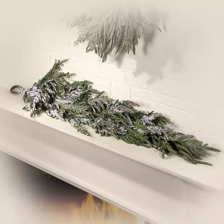 Real Touch Flocked Norfolk Pine Garland