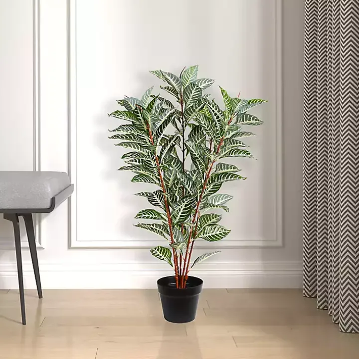 Real Touch Zebra Plant in Nursery Planter