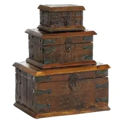 Reclaimed Wood Antique Box Set, Set of 3