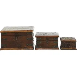 Reclaimed Wood Antique Box Set, Set of 3